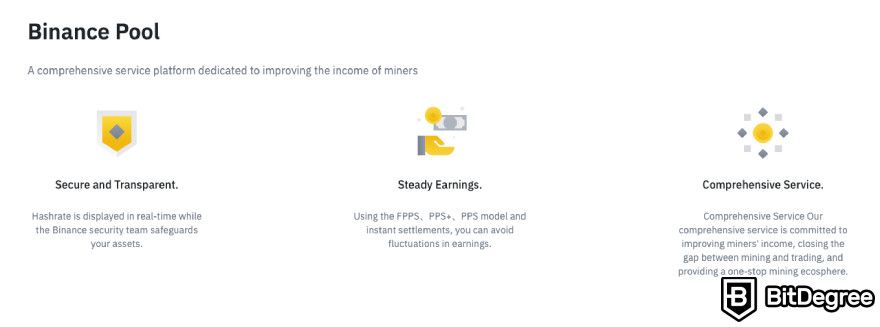 Binance mining pool: features.