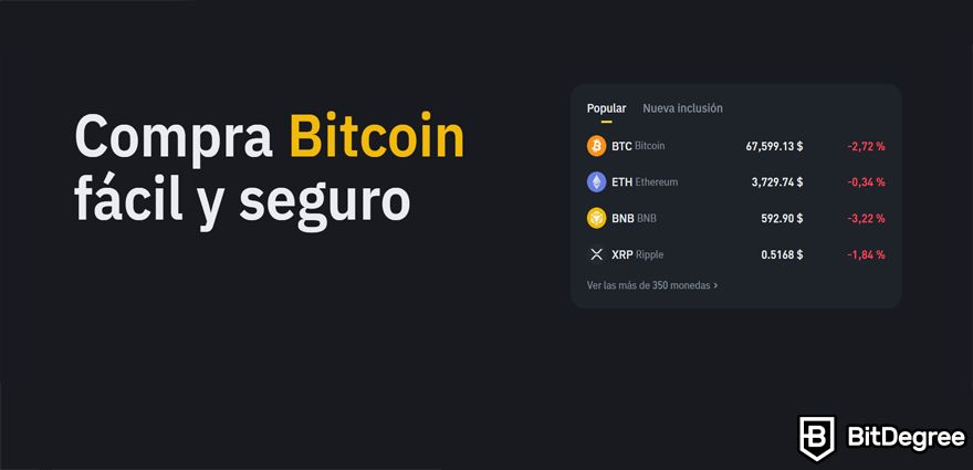 Binance Opiniones: Compra Bitcoin fácil y seguro.