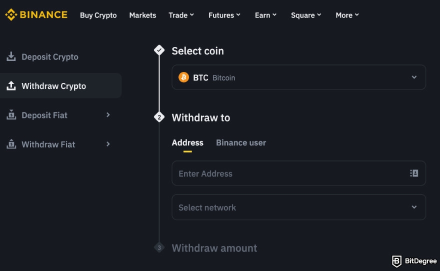 Binance Review: withdraw your assets.