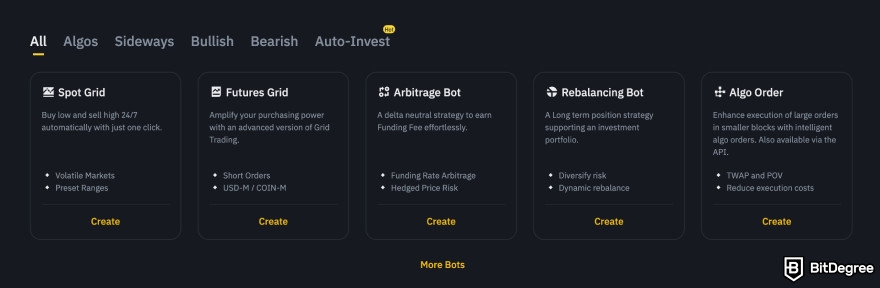 Binance Review: trading bots.