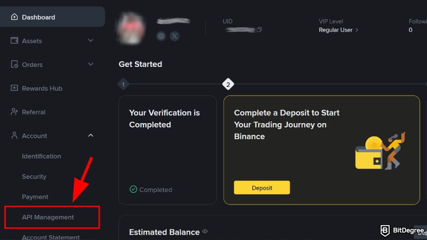Binance taxes: go to API management section on your account.