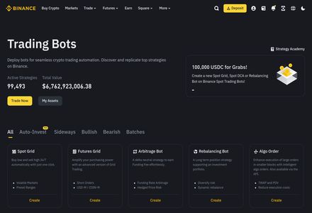 Binance Trading Bot - Spot Grid, Futures Grid, TWAP, VP, and More