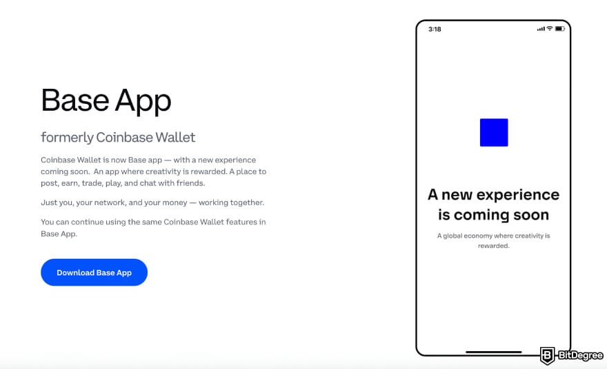 Binance US VS Coinbase: the new Base App (formerly Coinbase Wallet).