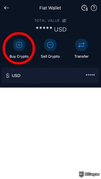 Binance vs Crypto.com: tap on [Buy].
