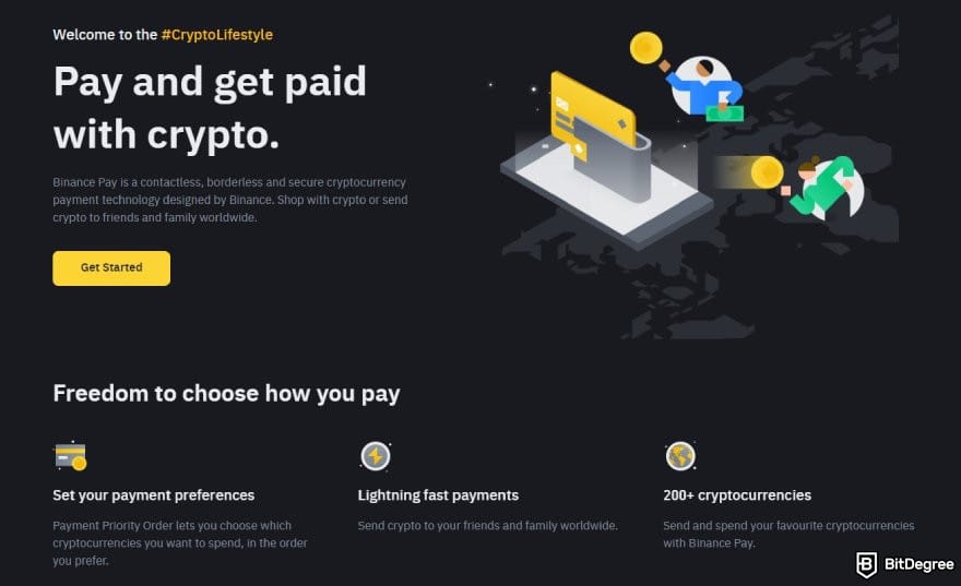 Binance vs Kraken: Binance Pay landing page. Binance vs Kraken: Binance Pay landing page.