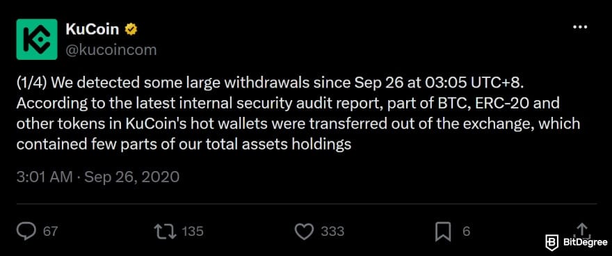 Binance vs KuCoin: official announcement about security breach. Binance vs KuCoin: official announcement about security breach.