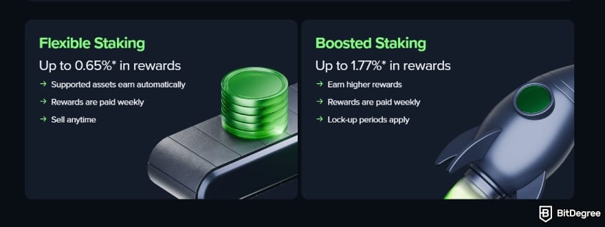 Binance vs Uphold: staking options on Uphold.