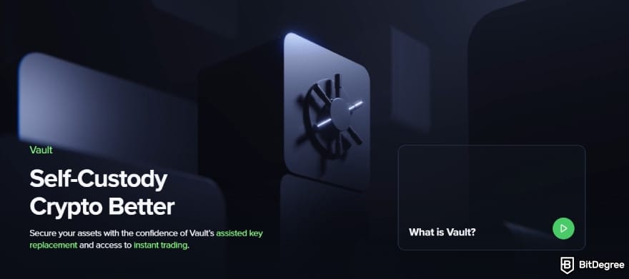 Binance vs Uphold: Vault feature on Uphold.