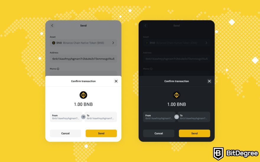 Binance Web3 wallet review: transactions on the Binance wallet.