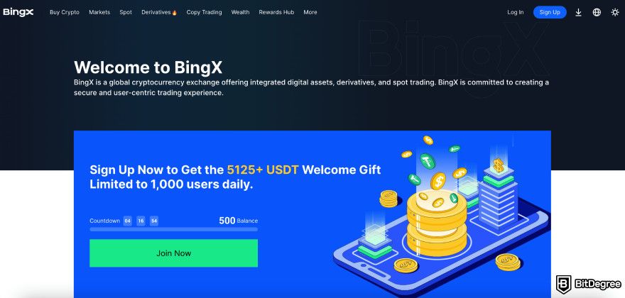 BingX review: BingX's official website.