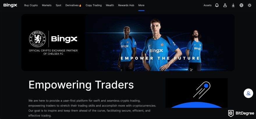 BingX review: main page of the official website.