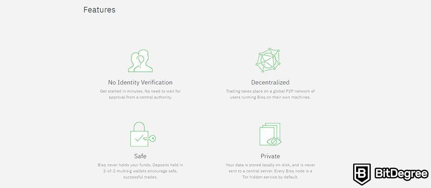 Bisq review: features.