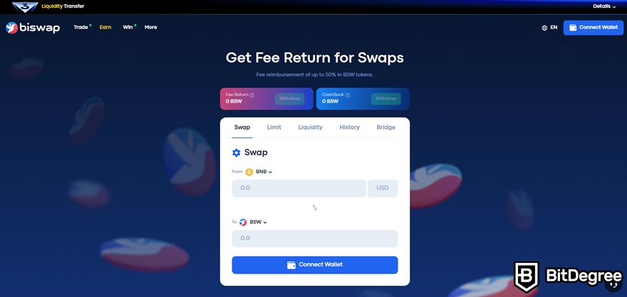 Biswap review: get free return for swaps.