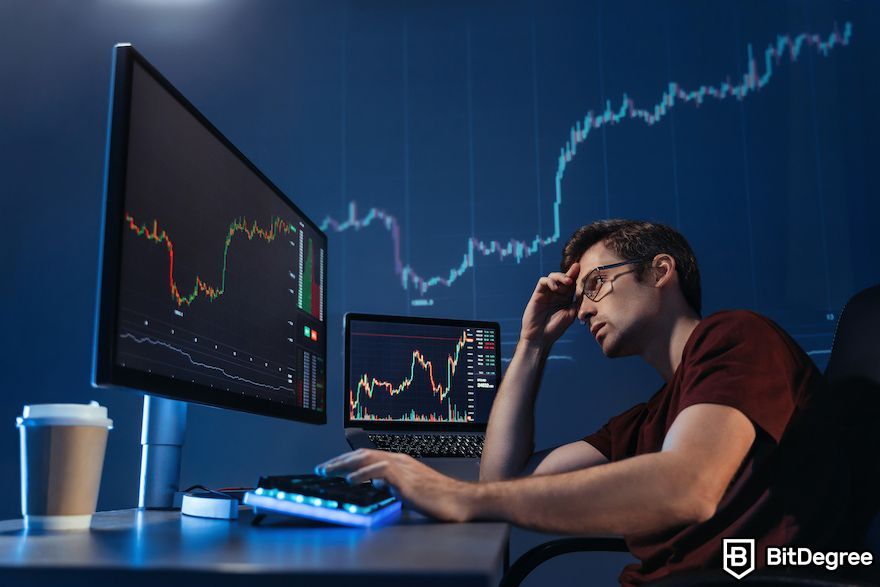 Bitcoin stock-to-flow: a man analyzing charts.