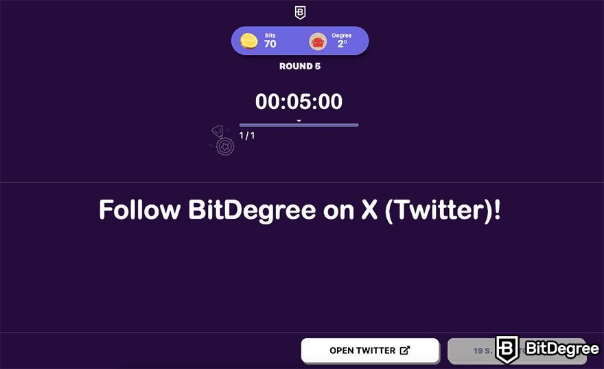BitDegree Web3 Exam review: an example of a social task.