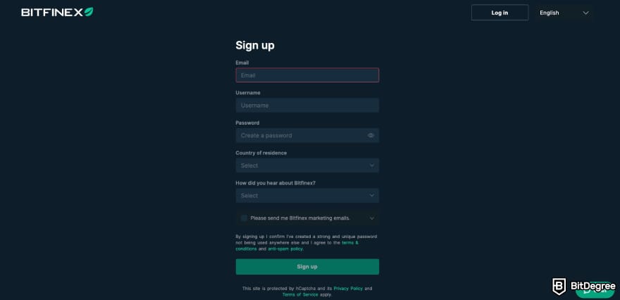 Bitfinex referral code: Bitfinex's sign up page. Bitfinex referral code: Bitfinex's sign up page.