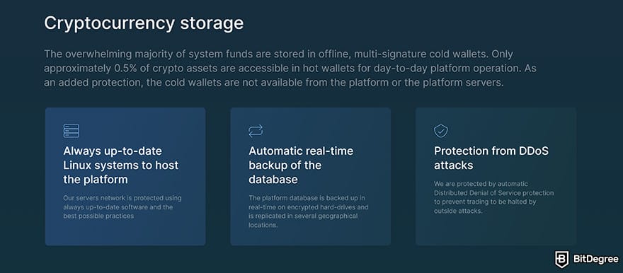 Bitfinex review: cold storage.