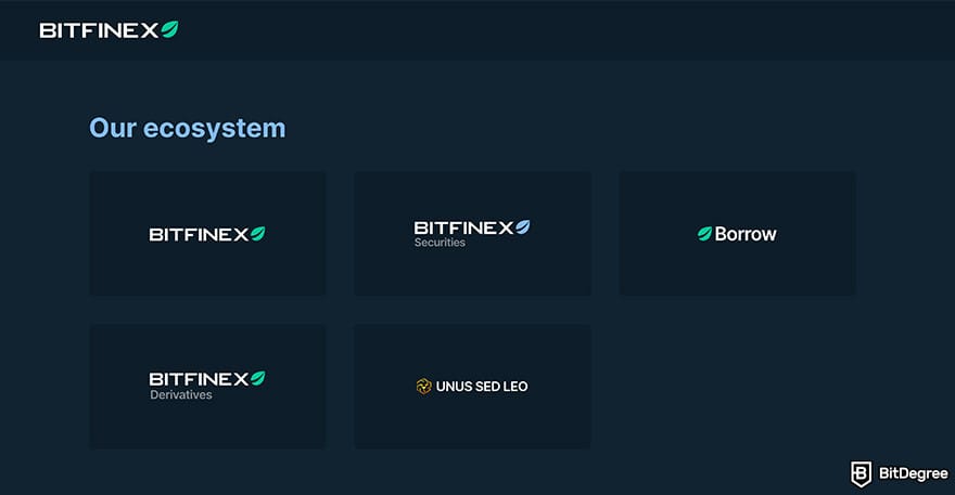 Bitfinex review: the Bitfinex ecosystem.