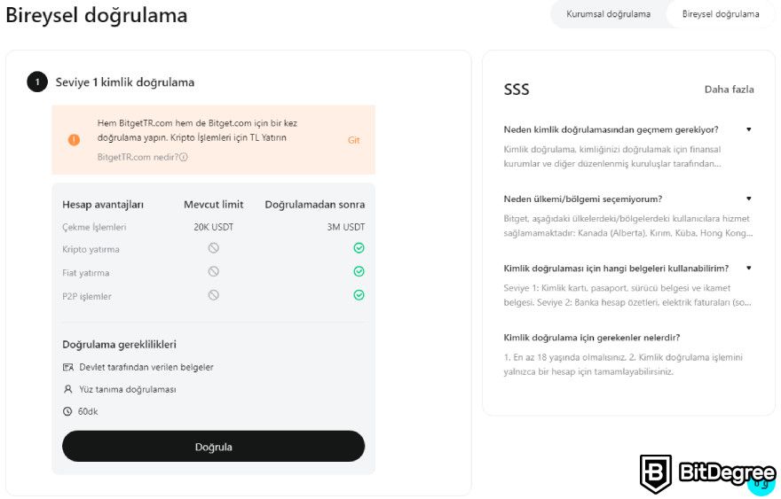 Bitget Güvenilir Mi: Bireysel doğrulama.