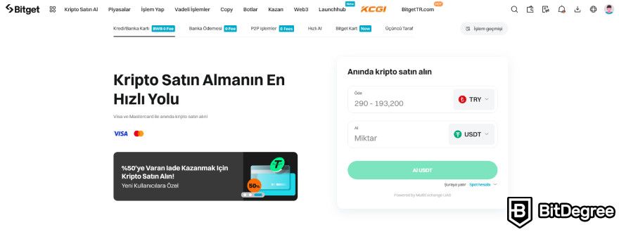 Bitget Güvenilir Mi: Kripto satın almak.