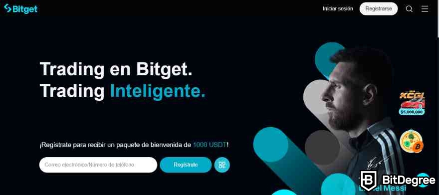 Bitget opiniones: página de inicio.