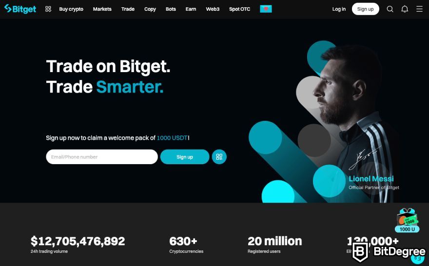 Bitget review: homepage.