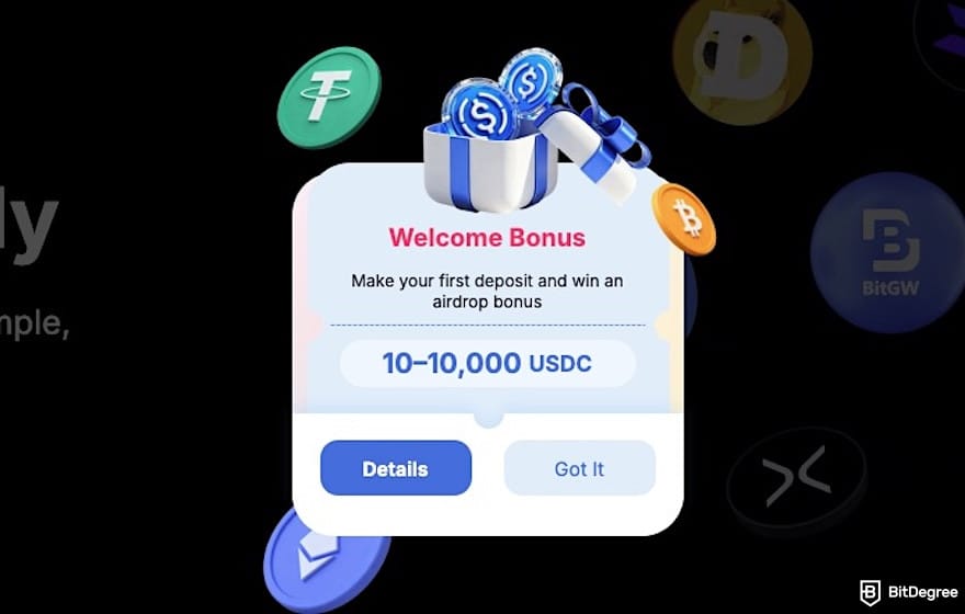 BitGW review: BitGW's welcome bonus banner. BitGW review: BitGW's welcome bonus banner.