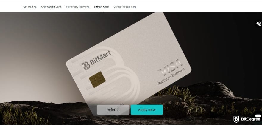 BitMart Card review: applying for the BitMart Card.