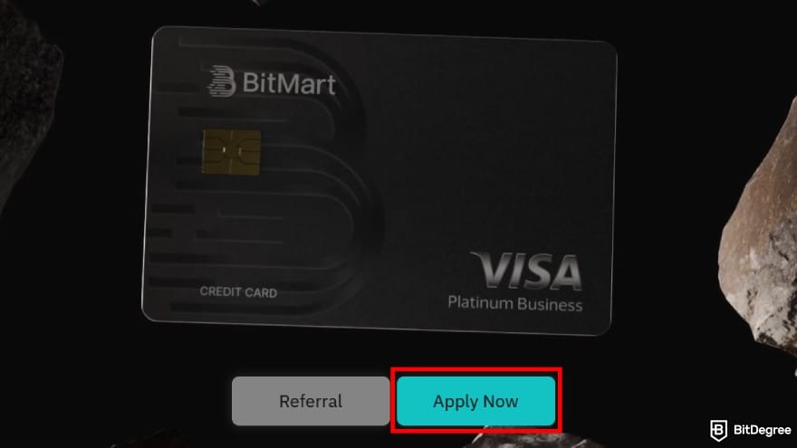 BitMart Card review: click [Apply now] to start the process.