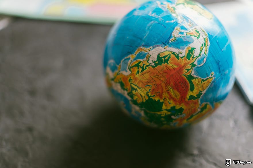 BitMart Card review: a globe on a table.