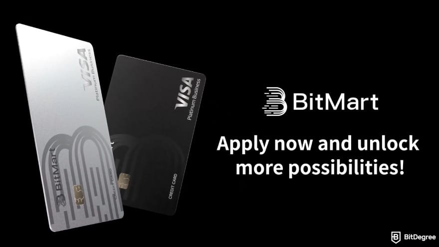 BitMart Card review: promotional image showing black and silver BitMart Cards.