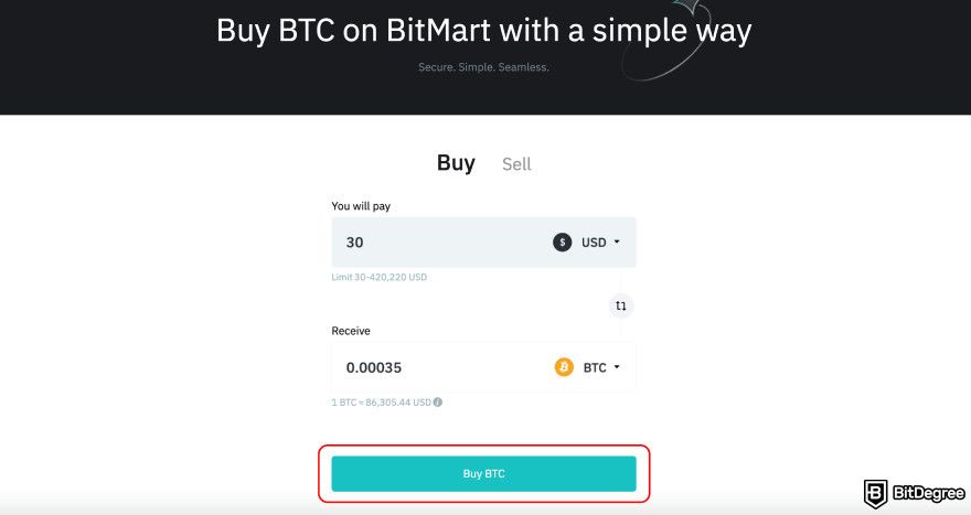 BitMart exchange review: buy BTC on BitMart.