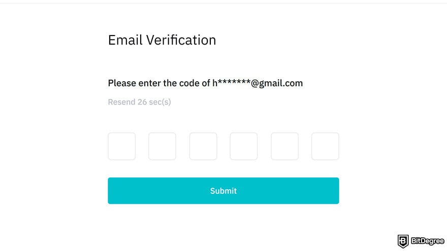 BitMart exchange review: verify your email.