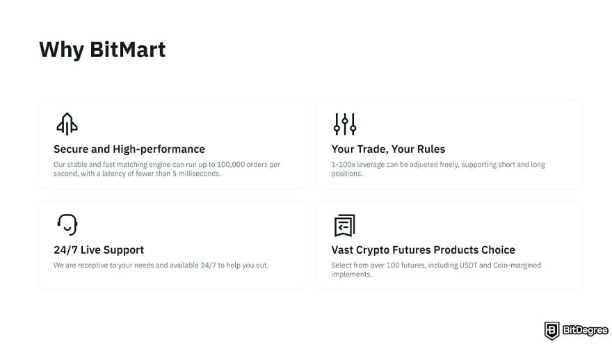 BitMart exchange review: BitMart features.