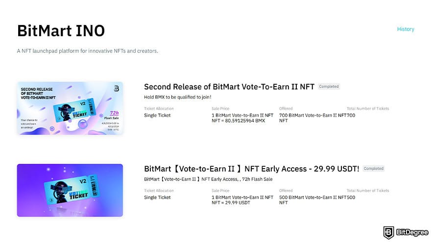 BitMart exchange review: the BitMart INO.