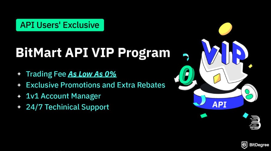 BitMart fees: BitMart API VIP program.