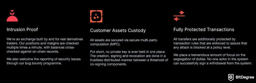 BitMEX review: some of BitMEX's security features.