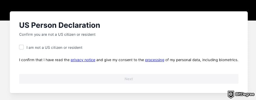 BitMEX review: the request to approve a new user is not a US citizen or resident during sign up.