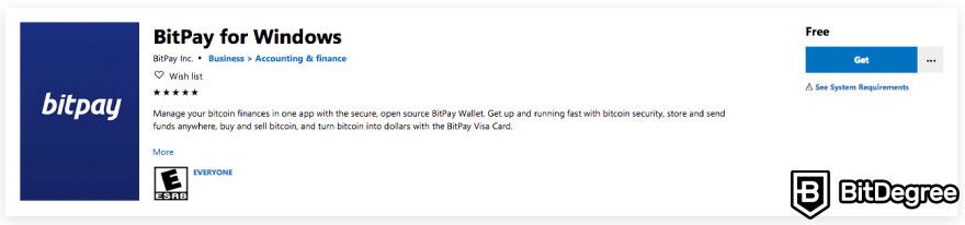 BitPay wallet review: downloading the installation file.