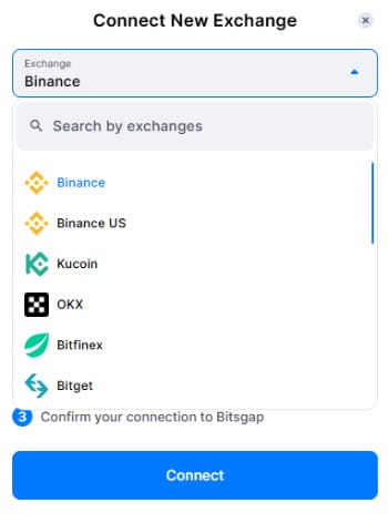 Bitsgap review: supported exchanges on Bitsgap.