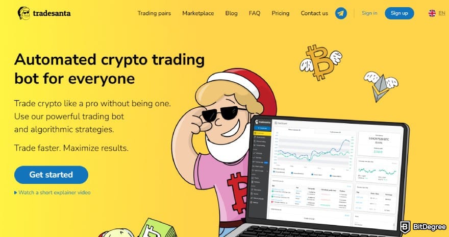 Bitsgap review: TradeSanta website.