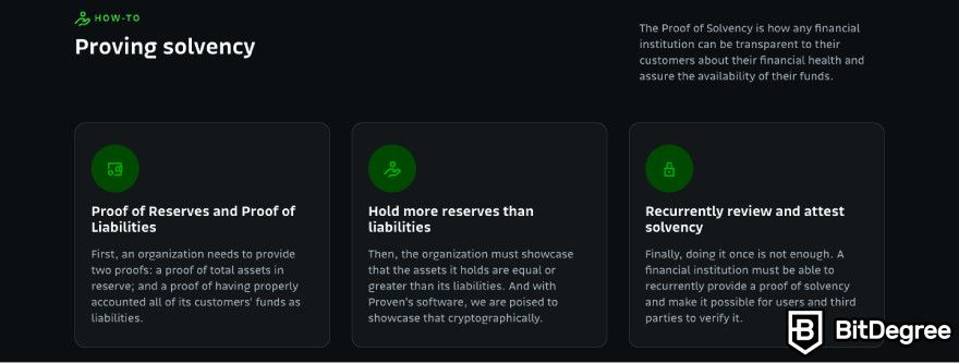 Bitso review: a screenshot of Bitso's proof of solvency protocol.