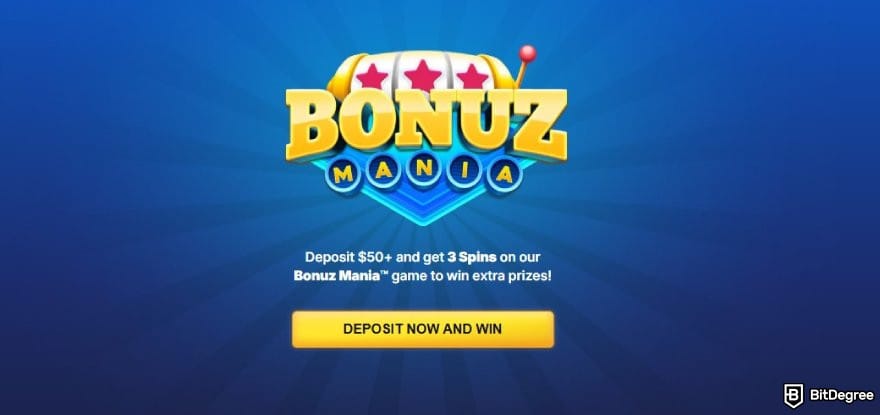 BitStarz review: Bonuz Mania page on BitStarz. BitStarz review: Bonuz Mania page on BitStarz.