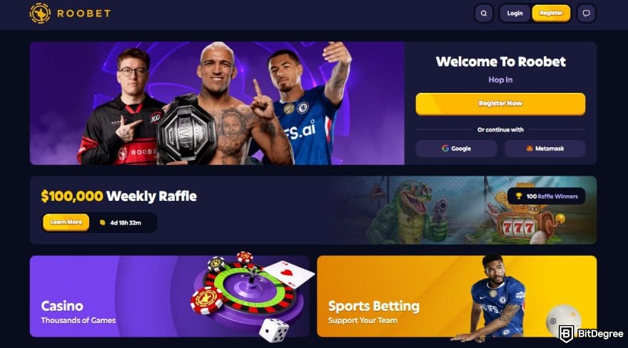 BitStarz review: Roobet's homepage. BitStarz review: Roobet's homepage.