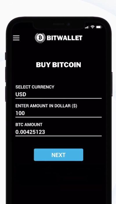 BitWallet review: select the currency and the amount.