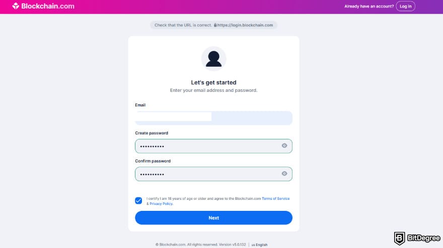 Blockchain.com referral code: the sign-up form on Blockchain.com Blockchain.com referral code: the sign-up form on Blockchain.com