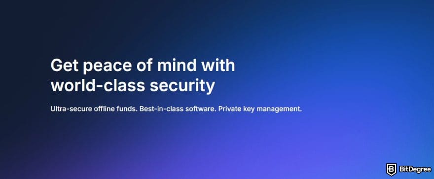 Blockchain.com review: the security page on Blockchain.com.