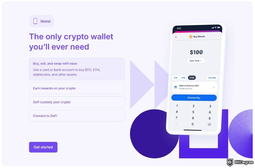 Blockchain.com review: the wallet section on Blockchain.com homepage.