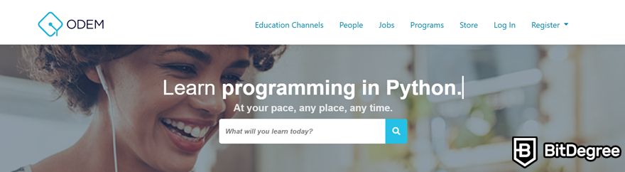 Blockchain education: ODEM homepage.