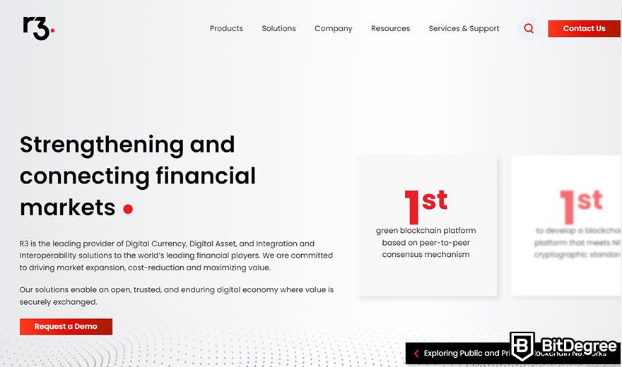 Blockchain in banking: r3 homepage.